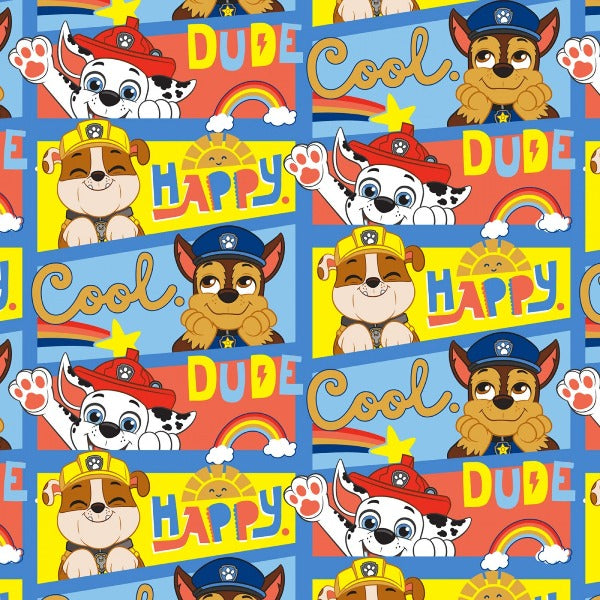 Paw Patrol Happy Cool Dude Digital Fabric to sew - QuiltGirls®