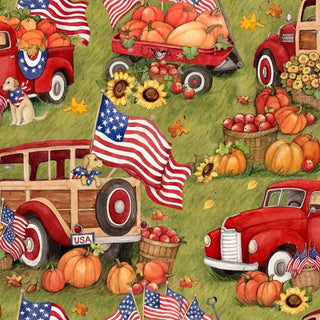 Harvest Patriotic Puppies Fabric to sew - QuiltGirls®