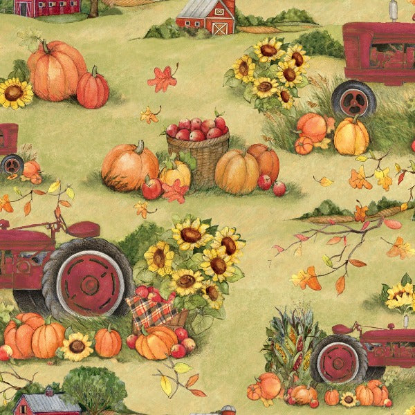Harvest Red Tractor Fabric to sew - QuiltGirls®