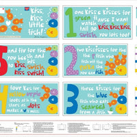 Kiss Kiss Little Fish Fabric Book Panel to sew - QuiltGirls®