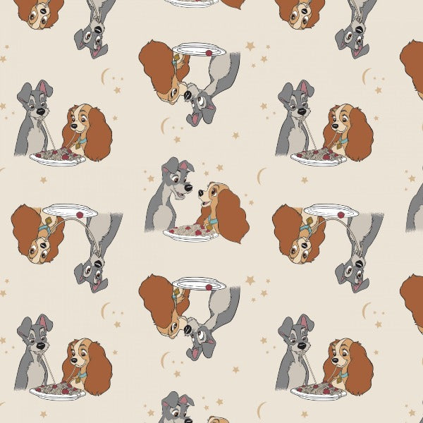 Lady and The Tramp Stars in Their Eyes Fabric to sew - QuiltGirls®