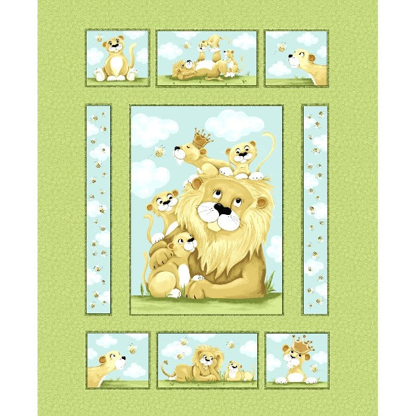 Susybee's Lyon the Lion Quilt Panel to sew - QuiltGirls®