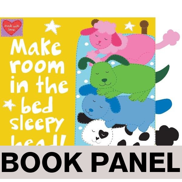 Make Room in the Bed Sleepy Head Fabric Book Panel to sew - QuiltGirls®