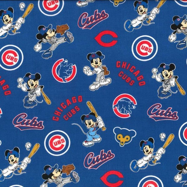 MLB Disney Mickey Chicago Cubs Cotton Fabric