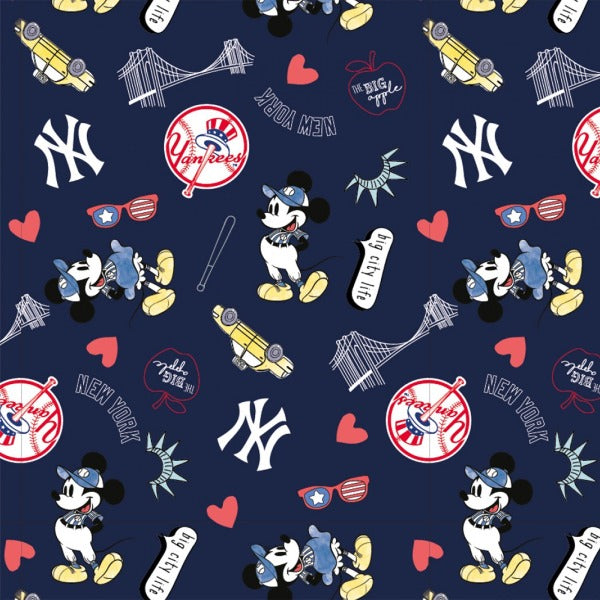 MLB Disney Mickey New York Yankees Fabric to sew - QuiltGirls®