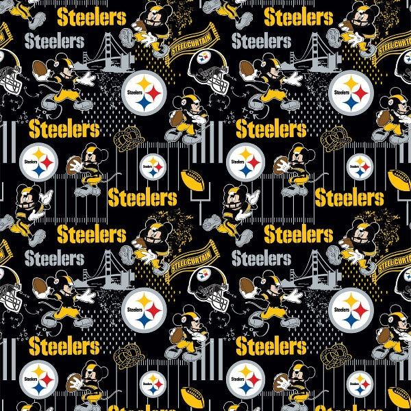 NFL Disney Mickey Pittsburg Steelers Fabric to sew - QuiltGirls®