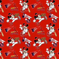 MLB Disney Mickey St Louis Cardinals Fabric to sew - QuiltGirls®