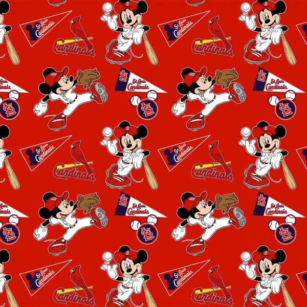 St. Louis Cardinals MLB X Disney Mickey Mouse cartoon shirt
