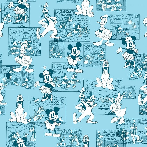Mickey and Friends Sensational 6 Comic Strip Fabric to sew - QuiltGirls®