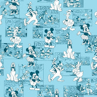 (Remnant 18") Mickey and Friends Sensational 6 Comic Strip Fabric to sew - QuiltGirls®
