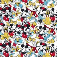 (Remnant 18") Mickey and Friends Sensational 6 Snapshots Fabric to sew - QuiltGirls®
