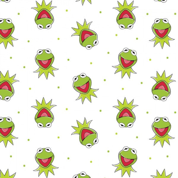 The Muppets Kermit on White Fabric to Sew - QuiltGirls®