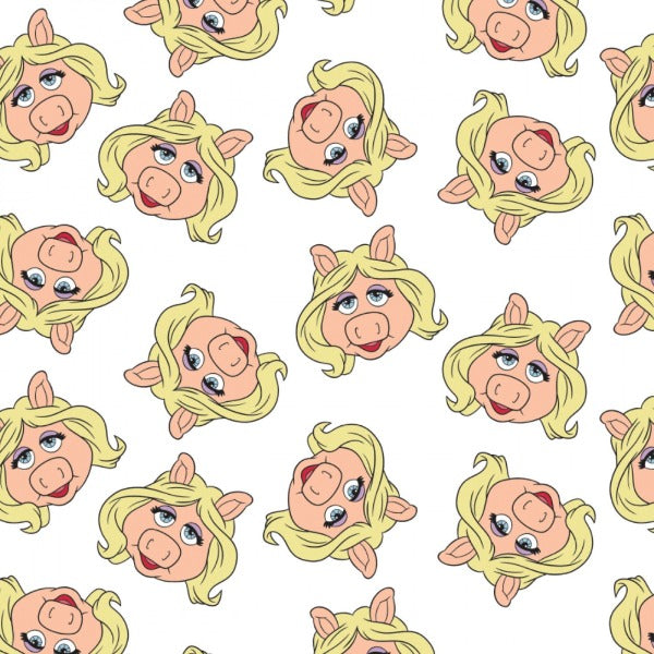 The Muppets Miss Piggy on White Fabric to Sew - QuiltGirls®