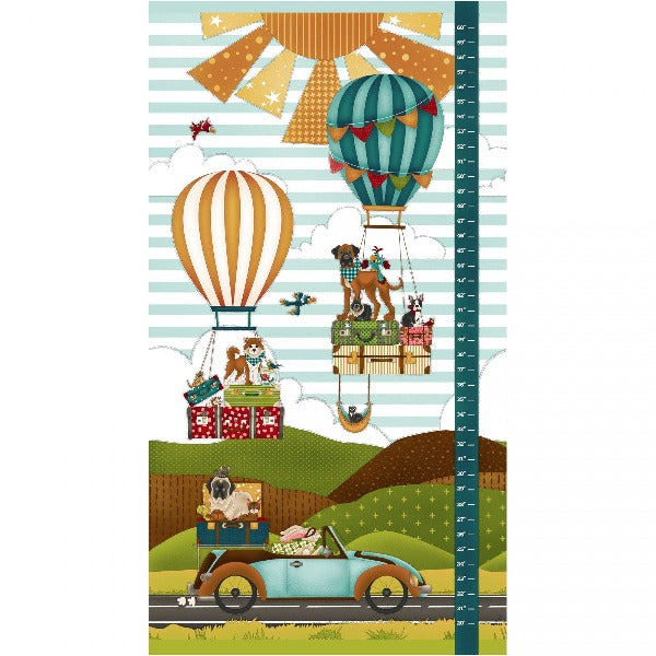 Next Stop Home Growth Chart Fabric Panel to sew - QuiltGirls®