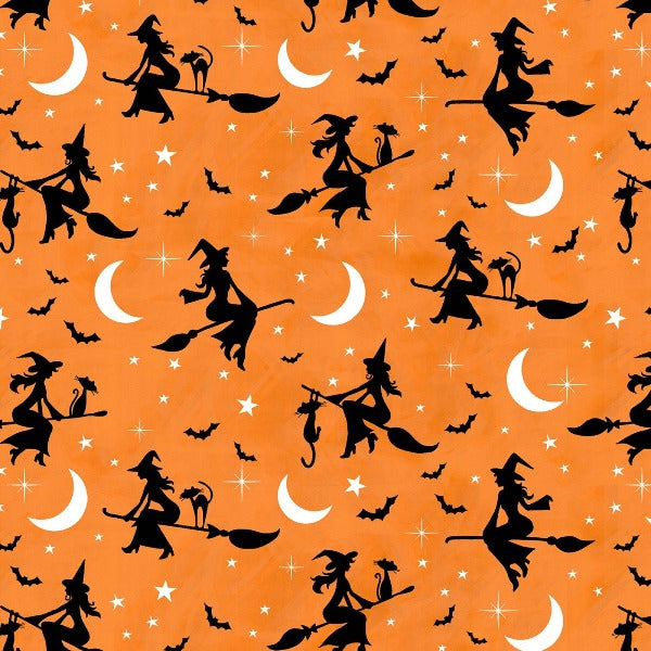 Bewitched Orange Fabric to sew - QuiltGirls®
