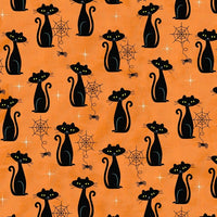 Cat Charms Orange Fabric to sew - QuiltGirls®