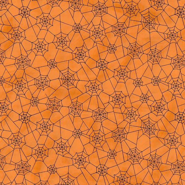 Spider Web on Orange Fabric to sew - QuiltGirls®