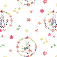Peter Rabbit Floral Wreath Digital Fabric to sew - QuiltGirls®