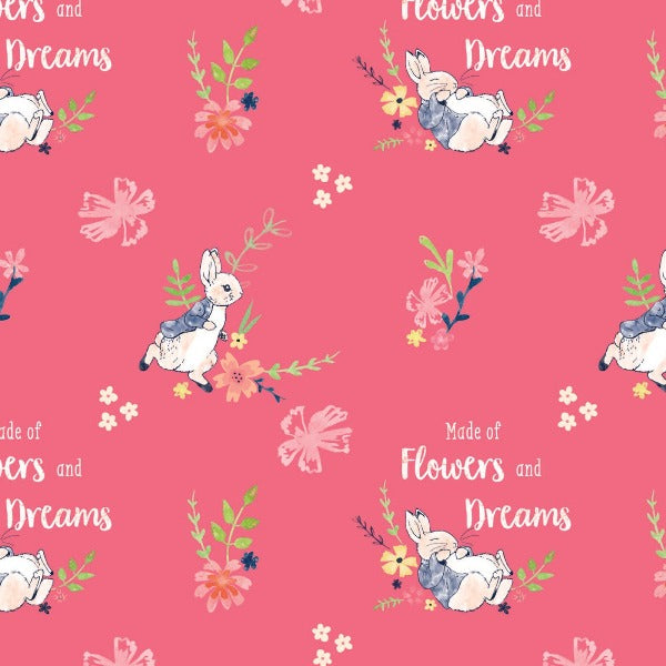 Peter Rabbit Flowers and Dreams Digital Fabric to sew - QuiltGirls®