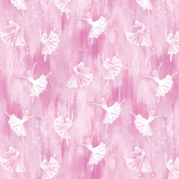 Ballerina Silhouette Pink Fabric to sew - QuiltGirls®