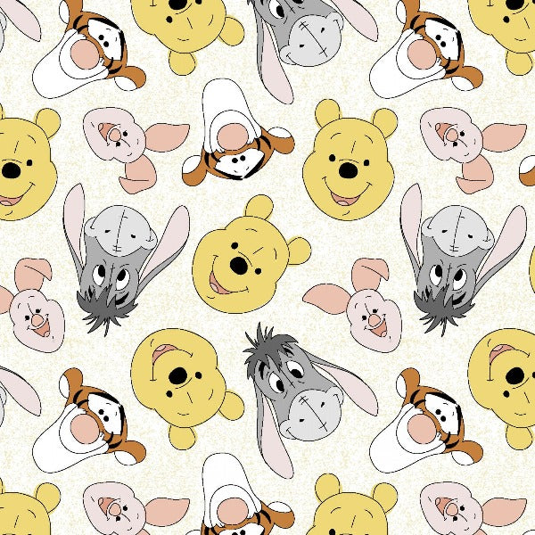 Pooh and Friends Tossed Fabric to sew| QuiltGirls®