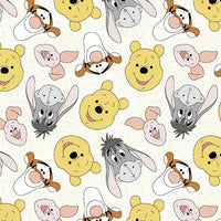 (Remnant 18") Pooh and Friends Tossed Fabric to sew - QuiltGirls®