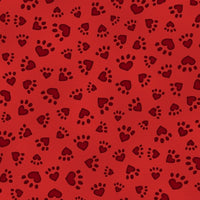 All You Need is Love and a Cat Paw Print Red Fabric to sew - QuiltGirls®