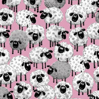 Susybee's Lewe Allover Sheep Pink Fabric to sew - QuiltGirls®