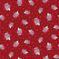 Snoopy House Toss Patriotic Fabric to sew - QuiltGirls®