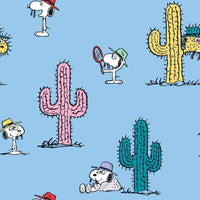 (Remnant 18") Snoopy and Cacti Fabric to sew - QuiltGirls®