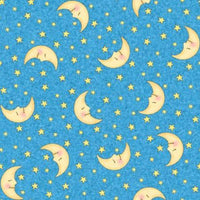 (Remnant 18") Bazooples Sweet Dreams Moon and Stars Fabric to sew - QuiltGirls®