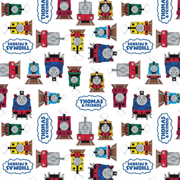 Thomas and Friends All Aboard White Fabric to Sew - QuiltGirls®
