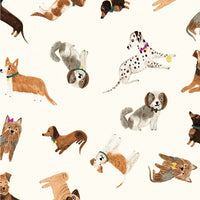 Uptown Dogs on White Fabric to sew - QuiltGirls®