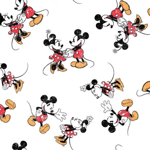 Mickey and Minnie Scattered Fabric to sew - QuiltGirls®