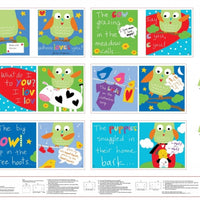 Whooo Loves You Fabric Book Panel to sew - QuiltGirls®